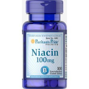 Ниацин, Niacin, Puritan's Pride, 100 мг, 100 таблеток