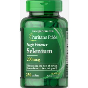 Селен, Selenium, Puritan's Pride, 200 мкг, 250 таблеток
