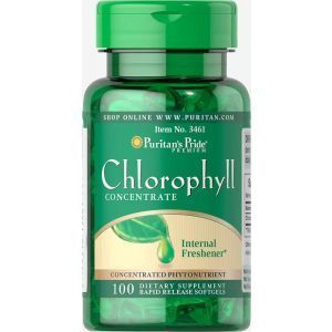 Хлорофилл, концентрат, Chlorophyll Concentrate, Puritan's Pride, 50 мг, 100 гелевых капсул
