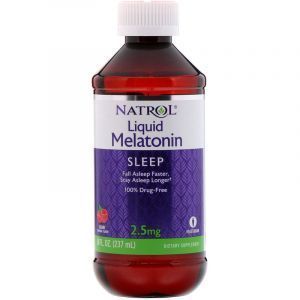 Мелатонин, Liquid Melatonin, Natrol, вкус ягод, 237 мл 
