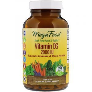 Витамин Д3, Vitamin D3, MegaFood, 2000 МЕ, 90 таблеток (Default)