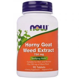 Горянка с макой (Horny Goat Weed), Now Foods, экстракт, 750 мг, 90 таблеток