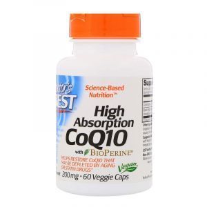 Коэнзим Q10, CoQ10 with BioPerine, Doctor's Best, биоперин, 200 мг, 60 жидких капсул (Default)