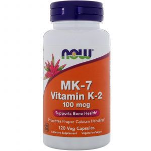 Витамин К-2 МК-7, MK-7 Vitamin K-2, Now Foods, 100 мкг,120 капсул