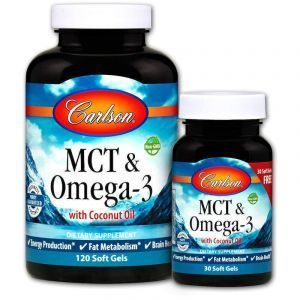 МСТ и Омега-3, MCT & Omega-3, Carlson Labs, 120 гелевых капсул+30 капсул бесплатно