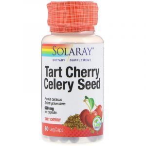 Экстракт вишни и сельдерея, Tart Cherry Celery Seed, Solaray, 60 вегетарианских капсул