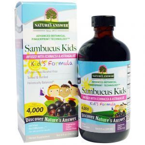 Бузина для иммунитета детям, Sambucus Kid's Formula, Nature's Answer, 4000 мг, 240 мл (Default)