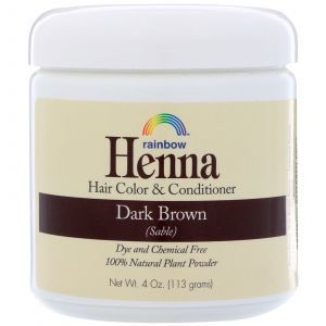 Хна для волос, Henna, Rainbow Research, шатен, цвет и кондиционер, 113г. 