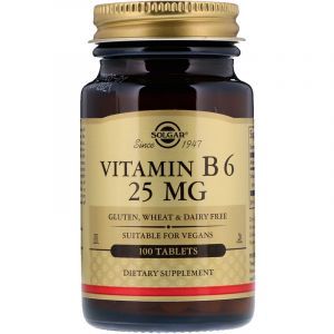 Витамин В6, Vitamin B6, Solgar, 25 мг, 100 таблеток (Default)