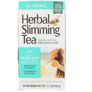 Чай для похудения травяной, Herbal Slimming Tea, 21st Century, без кофеина, 24 пак. (45 г) (Default)