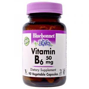 Витамин В6 (пиридоксин), Vitamin B-6, Bluebonnet Nutrition, 50 мг, 90 капсул (Default)