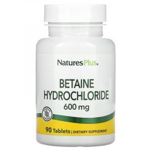 Бетаина гидрохлорид, Nature's Plus, 600 мг, 90 таб.