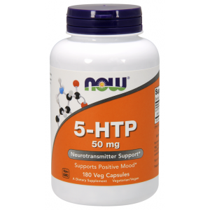 5-HTP, 5- гидрокси L- триптофан,  Now Foods, 50 мг, 180 капсул