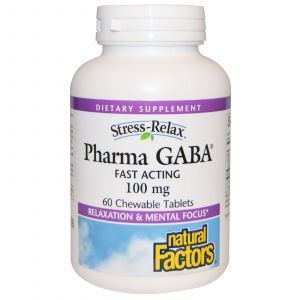 ГАМК стресс-релакс (Pharma GABA), Natural Factors, 100 мг, 60 таблеток (Default)