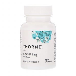 Метилфолат, 5-MTHF, Thorne Research, 1 мг, 60 капсул