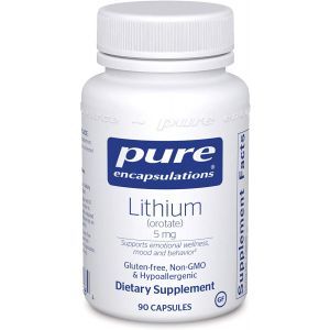 Литий (оротат), Lithium (Orotate), Pure Encapsulations, 5 мг, 90 капсул