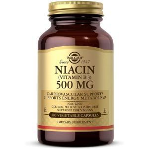 Ниацин (витамин B3), Niacin, Solgar, 500 мг, 100 вегетарианских капсул
