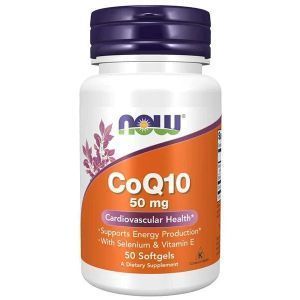 Коэнзим Q10 с селеном и витамином Е, CoQ10, Now Foods, 50 мг, 50 гелевых капсул 