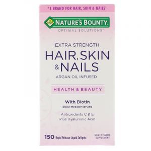 Витамины для волос, ногтей и кожи, Hair, Skin & Nails, Nature's Bounty, Optimal Solutions, 150 капсул (Default)
