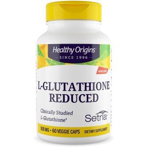 Glutation, L-glutation, Healthy Origins, Setria, redus, 500 mg, 60 capsule