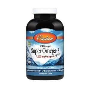 Омега-3, рыбий жир, Wild caught Super Omega-3 Gems, Carlson Labs, 1200 мг, 300 капсул (Default)