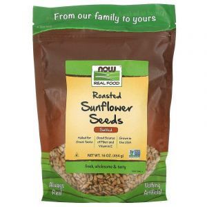 Семена подсолнечника (соленые), Sunflower Seeds, Now Foods, жареные, 454 г