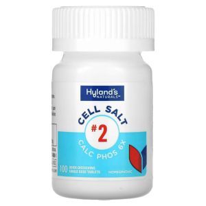 Клеточная соль №2, Cell Salt #2, Calc Phos 6x, Hyland's, 1 раз в день, 100 быстрорастворимых таблеток