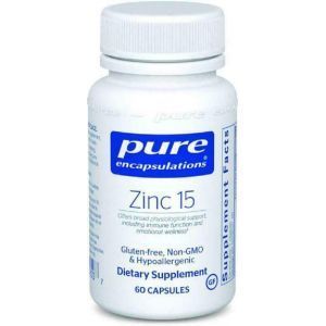 Цинк, Zinc, Pure Encapsulations, 15 мг, 60 капсул (Default)