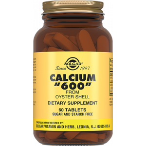Кальций из раковин устриц, Calcium "600", Solgar, 60 таблеток