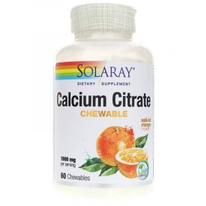 Цитрат кальция, Calcium Citrate, Solaray, 1000 мг, вкус апельсина, 60 жевательных таблеток