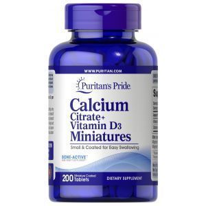 Кальций цитрат + витамин D3, Calcium Citrate + Vitamin D3 Miniatures, Puritan's Pride, 200 таблеток
