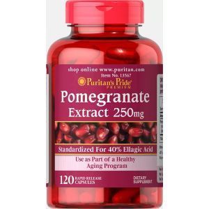 Гранат, экстракт, Pomegranate Extract, Puritan's Pride, 250 мг, 60 капсул
