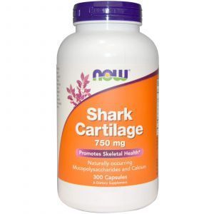 Акулий хрящ, Shark Cartilage, Now Foods, 750 мг, 300 капсул