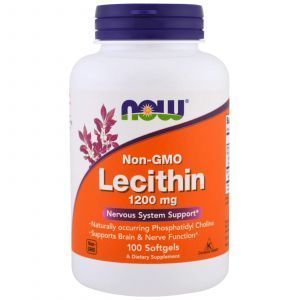 Лецитин, Lecithin, Now Foods, 1200 мг, 100 кап