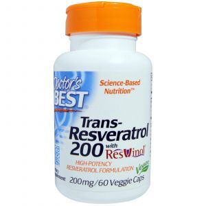 Ресвератрол, Trans-Resveratrol, Doctor's Best, 200 мг, 60 кап