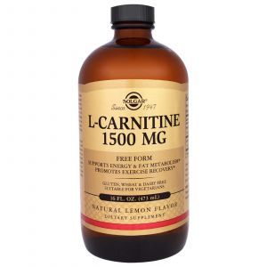 Л карнитин жидкий, L-Carnitine, Solgar, 1500 мг, (473 мл