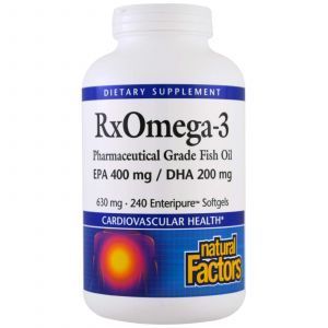 Рыбий жир, Омега 3, Rx Omega-3, Natural Factors, 630 мг, 240 к