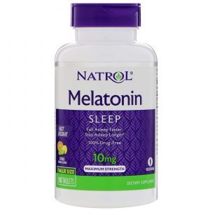 Мелатонин, цитрусовый пунш, Melatonin, Natrol, 10 мг, 100 таблето