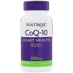 Коэнзим Co-Q10 (убихинол), Natrol, 200 мг, 40 капс