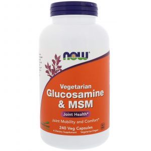 Глюкозамин и МСМ, Glucosamine & MSM, Now Foods, 240 капсу