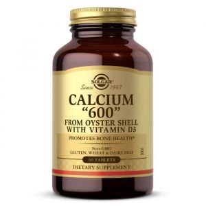 Кальций из раковин устриц, Calcium "600", Solgar, с витамином Д3, 60 таблеток
