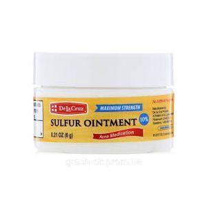 Серная мазь, средство от угрей, Sulfur Ointment, Acne Medication, De La Cruz, 6 г