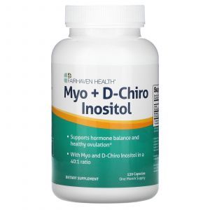 Мио-инозитол + D-хиро инозитол, Myo + D-Chiro Inositol, Fairhaven Health, 120 капсул