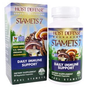 Поддержка иммунитета, Stamets 7, Daily Immune Support, Host Defense, Fungi Perfecti, 60 капсул
