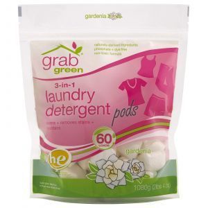 Стиральный порошок 3-в-1, ( 3-in-1 Laundry Detergent Pods), GrabGreen, 1080 г