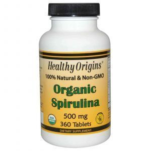 Spirulina, Healthy Origins, organic, 500 mg, 360 tablete.