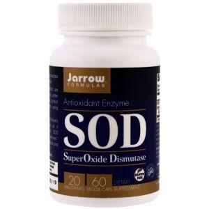 Супероксиддисмутаза СОД, SuperOxide Dismutase (SOD), Jarrow Formulas, 20 мг, 60 кап.
