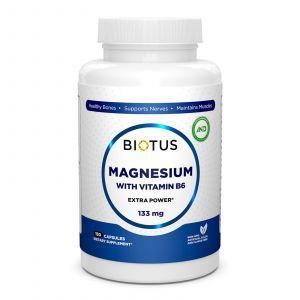 Магний и витамин В6, Magnesium with Vitamin B6, Biotus, экстра сильный, 150 капсул