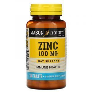 Цинк, Zinc, Mason Natural, 100 мг, 100 таблеток