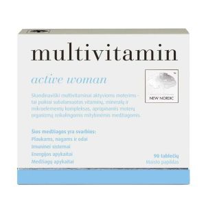 Мультивитамины для женщин, Multivitamin Active Women, New Nordic, 90 таблеток
